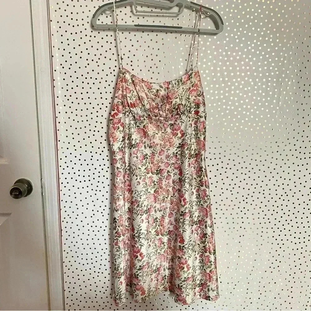 Aqua Floral Red Dress